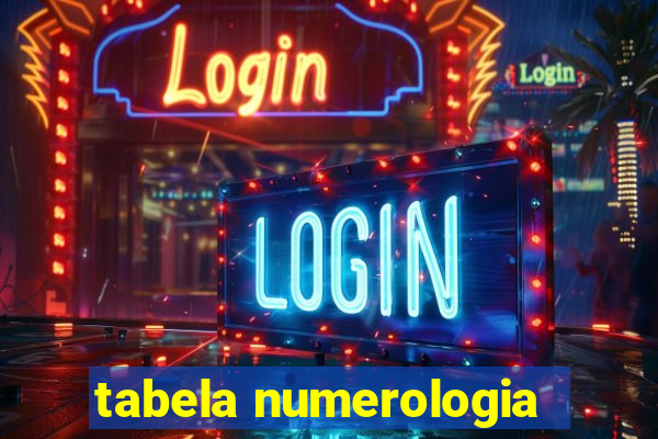 tabela numerologia